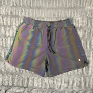 Flexliving Leg Day Lined Athletic Running Shorts Rainbow Reflective Size Small